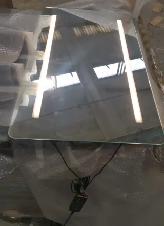 Specchio con luci LED+mensole in legno nuovissimo