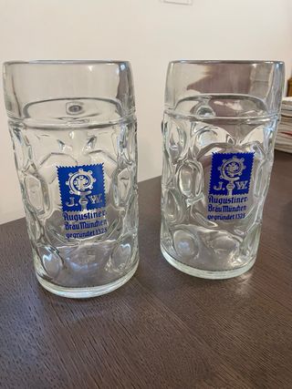2 Boccali Birra Augustiner 1L Vetro