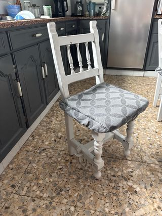 Mesa Comedor Madera y Granito + 6 Sillas