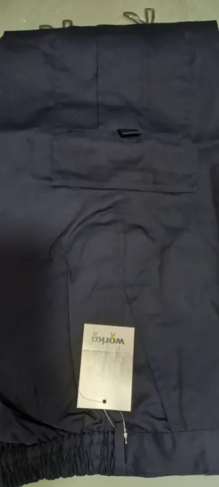 Pantalón de trabajo azul multibolsillos