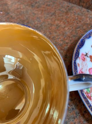 Taza y plato de porcelana fina china