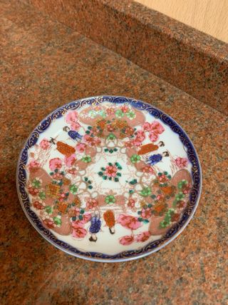 Taza y plato de porcelana fina china