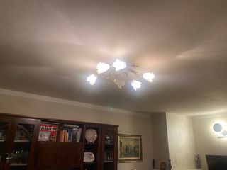 Plafoniera floreale oro e trasparente