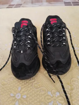 Zapatos Fila Negros Mujer