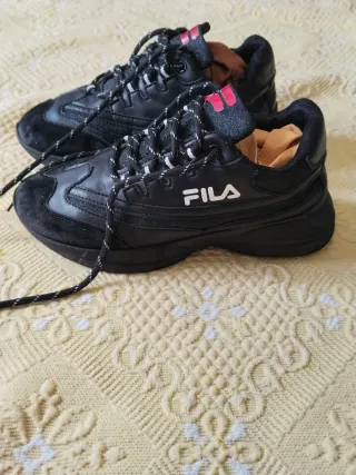 Zapatos Fila Negros Mujer