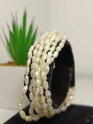 Pulsera Perlas Agua Dulce y Plata 925/ 17cm