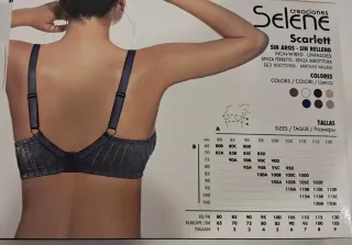 Sujetador Scarlett T/110C. Color Negro
