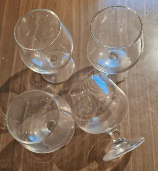 Set 4 Copas Coñac Vintage Cristal