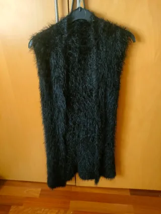 Chaleco pelo lana y mohair negro