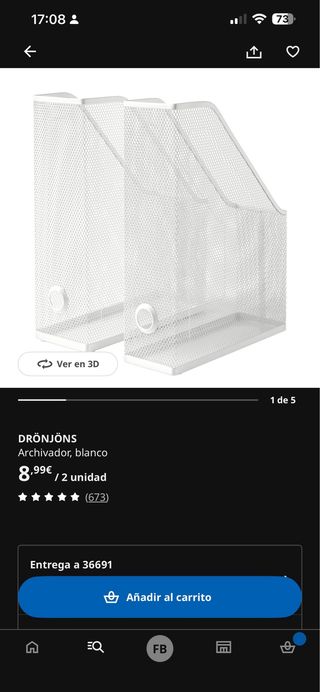 Pack escritorio IKEA DRÖNJÖNS metal blanco