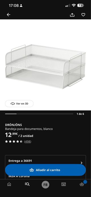 Pack escritorio IKEA DRÖNJÖNS metal blanco