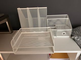 Pack escritorio IKEA DRÖNJÖNS metal blanco