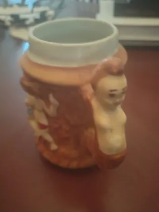 Juego de cerveza de porcelana // Jarra y 6 vasos