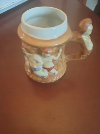 Juego de cerveza de porcelana // Jarra y 6 vasos