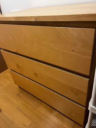 Cómoda MALM 3 cajones Roble