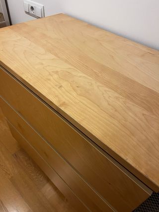 Cómoda MALM 3 cajones Roble