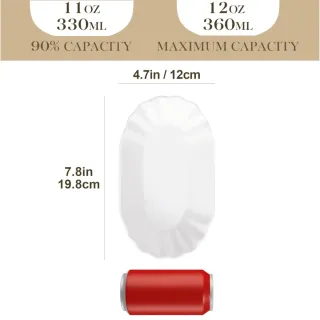 MALACASA Juego 6 Cuencos Ovalados Porcelana