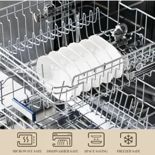 MALACASA Juego 6 Cuencos Ovalados Porcelana