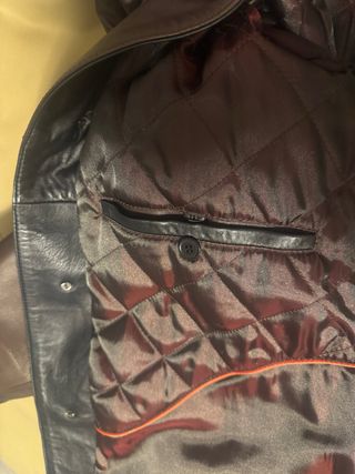 Chaqueta de piel marrón para hombre