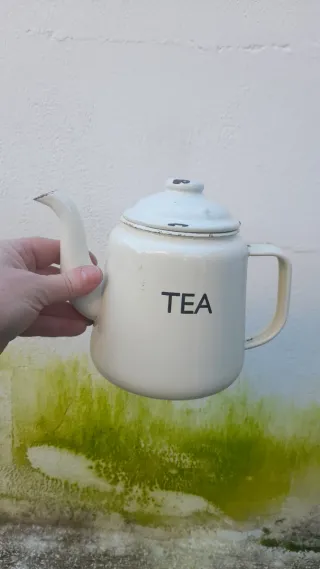 Set Metallo Smaltato Vintage Tè e Caffè