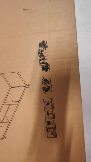 Mueble TV madera y blanco