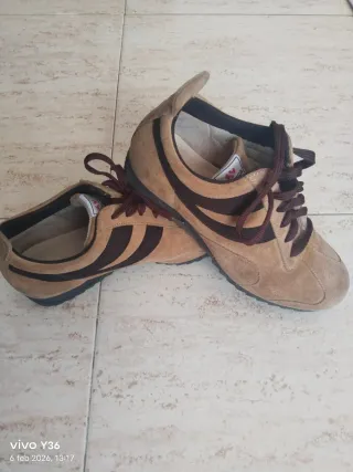 Zapatillas deportivas mujer beige/marrón talla 39
