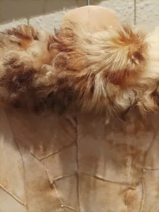 Chaqueta Piel y Ante Mujer Beige/Marrón