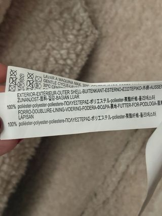 Abrigo Zara forrado de borreguito