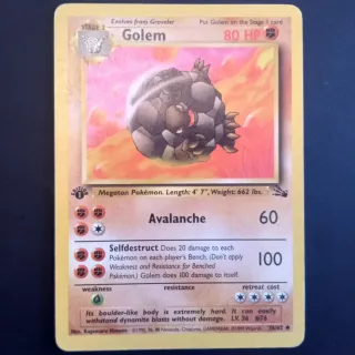 Carta Pokémon Golem 1ª edición