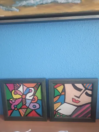 2 quadri a olio 20x20 molto colorati