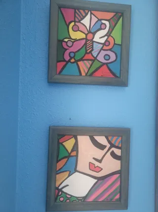 2 quadri a olio 20x20 molto colorati