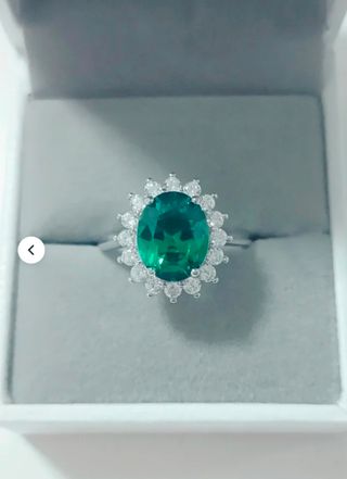 Anillo Esmeralda natural Ovalada plata 925