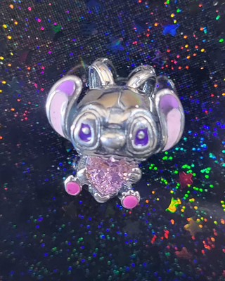 Charm pulsera Pandora Angel Corazón de piedra Rosa