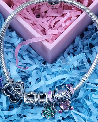 Charm pulsera Pandora Angel Corazón de piedra Rosa