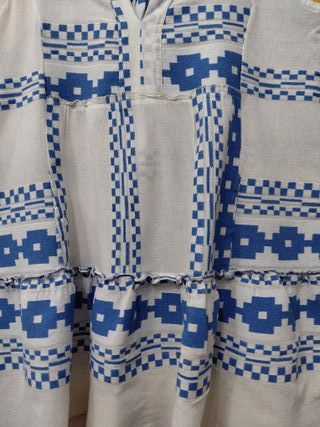 Túnica/Vestido XL con bordado azul