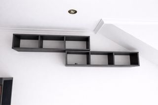 Muebles de habitación gris y naranja