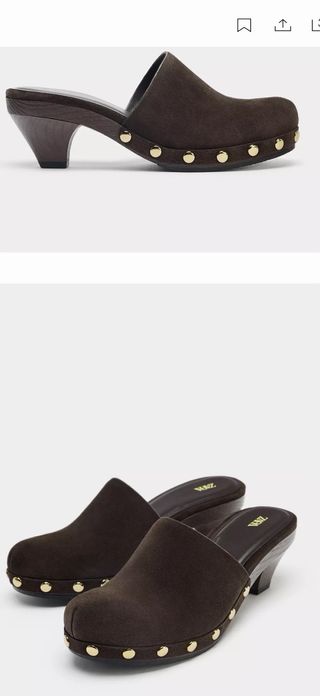 Zuecos tacón kitten serraje marrón T39