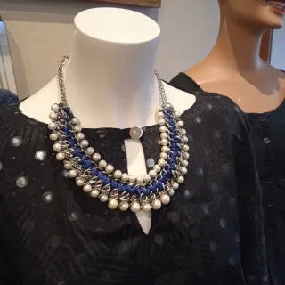 Collar fantasía perlas y cadena