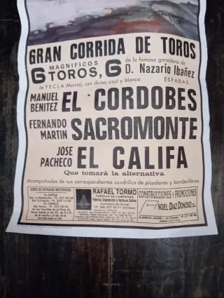 Cartel Plaza de Toros Xativa 1 Mayo 1990