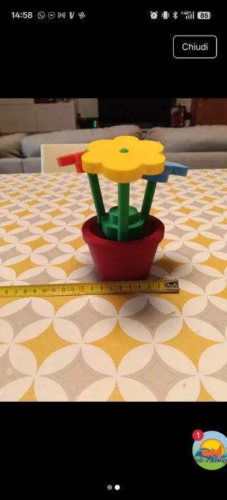 Riproduzione fiori Lego con vaso