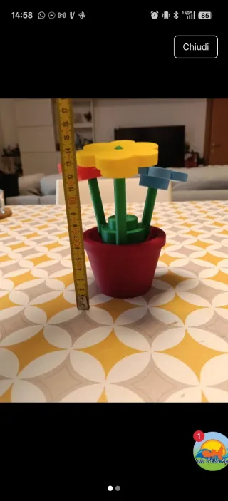 Riproduzione fiori Lego con vaso