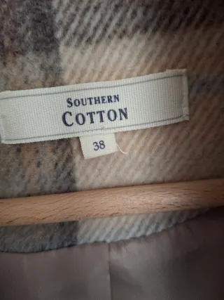 Chaqueta lana manga codo cuadros