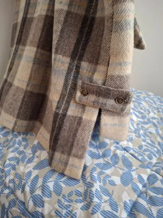 Chaqueta lana manga codo cuadros