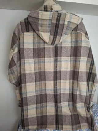 Chaqueta lana manga codo cuadros