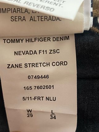 Pantalón denim micro pana Tommy Hilfiger beige
