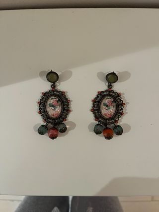 Pendientes vintage florales
