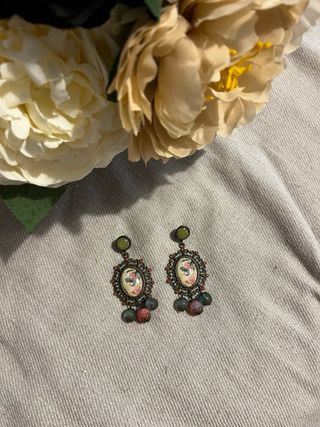 Pendientes vintage florales