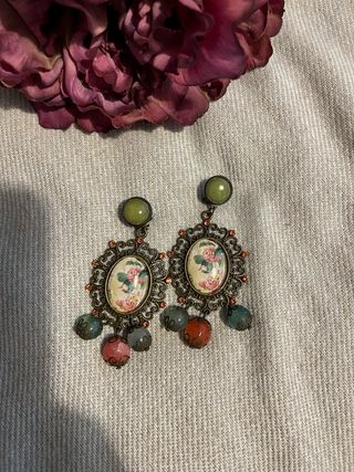 Pendientes vintage florales