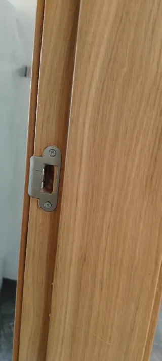 Puerta interior roble con cristal translúcido