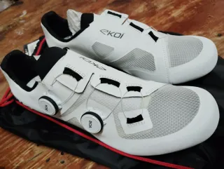 Zapatillas Ciclismo Ekoi Blancas Boa